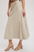 FAUX LEATHER FLARE MIDI